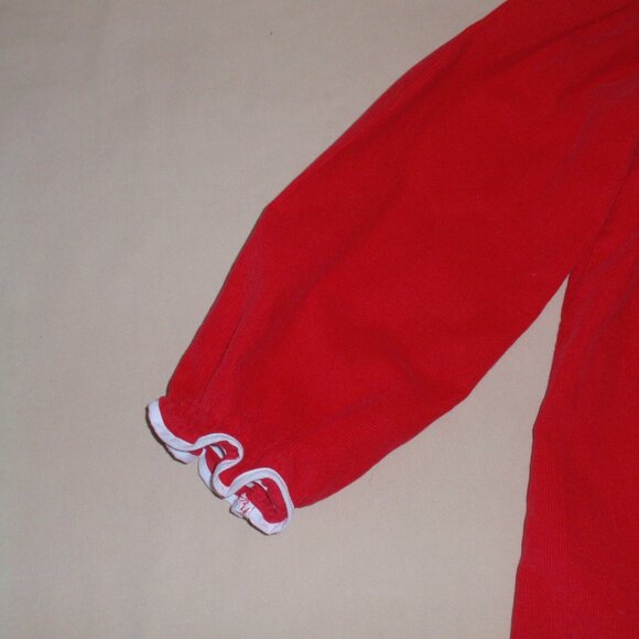 Zuccini Kids Red Chrismas Holly Embroidery Corduroy Dress Long Sleeves 4t 4 - Picture 5 of 13